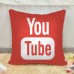 16" You Tube Red + White YouTube Waist Soft Cushion Pillow Case Cover Home Decor   163065329421